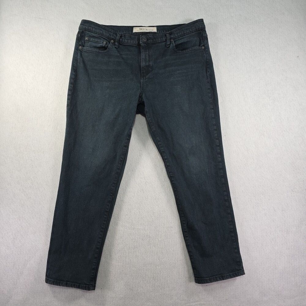 Gap 1969 Best Girlfriend Jeans Women's Size 32 Stretch Denim Mid Rise Dark Blue